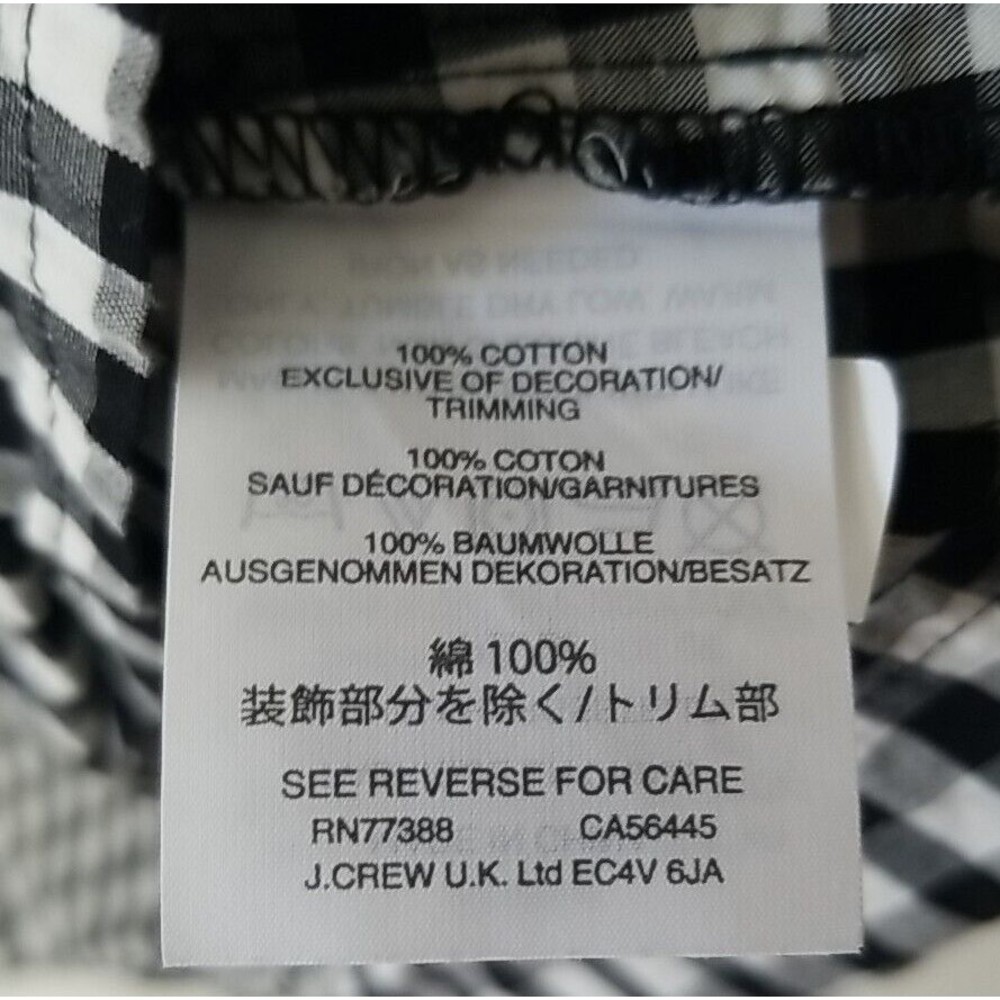 Madewell Smocked Gingham Top Womens Check V-Neck Oversized Peasant Blouse Small - Picture 7 of 13